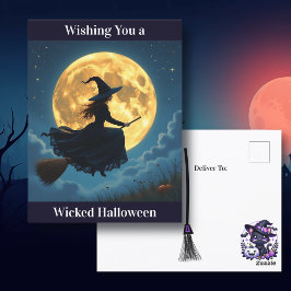 Jag önskar dig en Wicked Halloween | Witch Vykort
