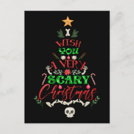Jag önskar dig ett läskigt Julgran-skelett Vykort