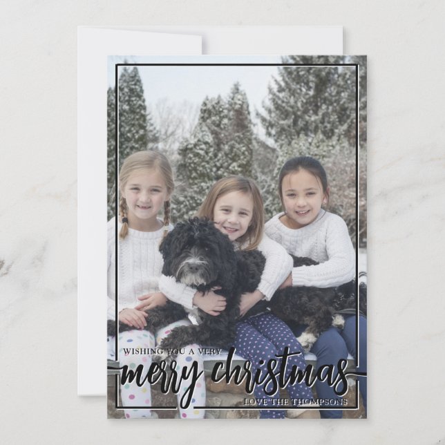 Jag önskar dig ett mycket God jul Lodrät Photo Julkort (Framsida)