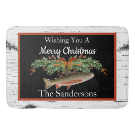 Jag önskar dig ett rejält Fly Fishmas, fiskjulen Badrumsmatta