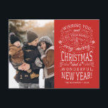 Jag önskar dig ett väldigt God jul foto Vykort<br><div class="desc">Typografidrivna foto-helgdagskort med ord: "Önskar dig och hela din familj ett mycket god jul och ett underbart nytt år".</div>