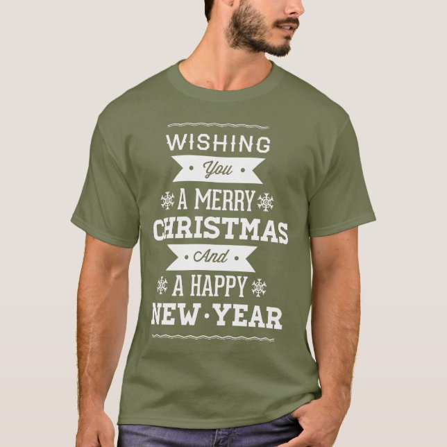Jag önskar dig God jul och Gott nytt år T Shirt (Framsida)