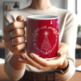 Jag önskar dig Merry Cristmas Red Coffee Mugg