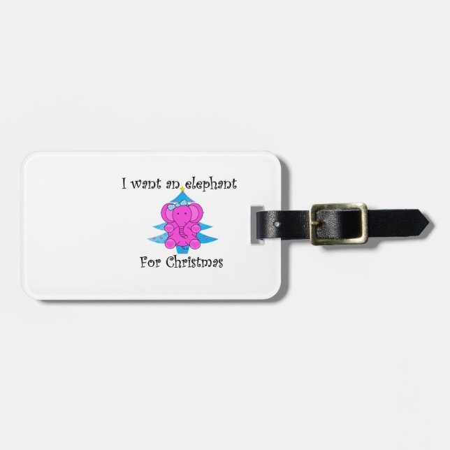 Jag önskar en elefant för jul bagagebricka (Horisontell Framsida)
