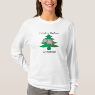 Jag önskar en elefant för jul t-shirt