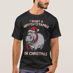 Jag önskar en flodhäst för jul t shirt