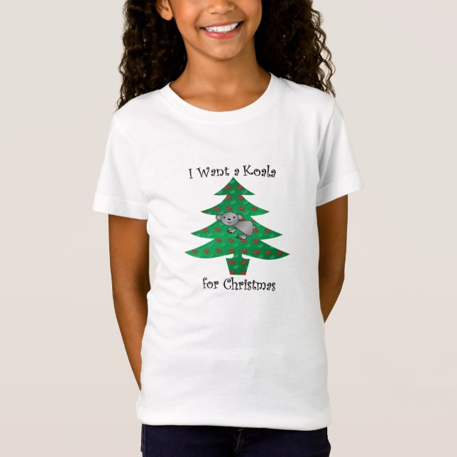 Jag önskar en koala för jul t shirt (Framsida)