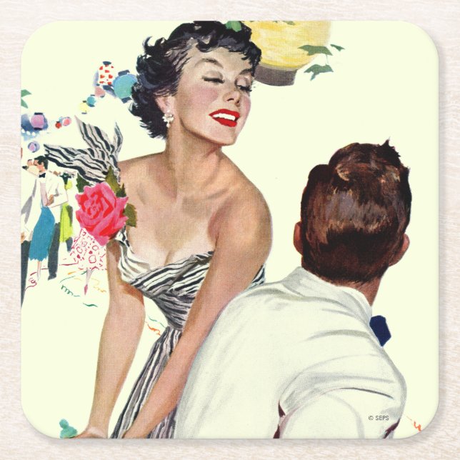 Jag önskar en man underlägg papper kvadrat (Framsidan)