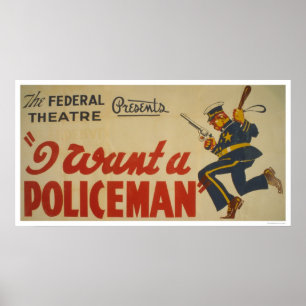 Jag önskar en polis 1936 WPA Poster
