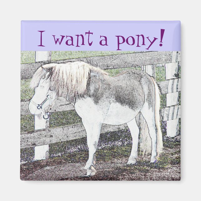 Jag önskar en ponny! Magnet (Framsidan)