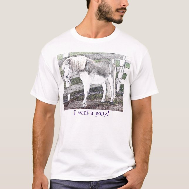 Jag önskar en ponny! T-tröja Tee (Framsida)