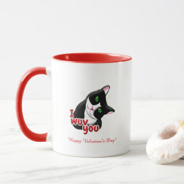 Jag önskar er alla hjärtans dag-katt mugg