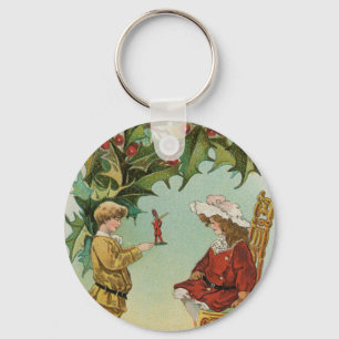 Jag önskar er en God Jul - vintage vykort Nyckelring