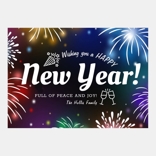 Jag önskar er en Gott nytt år med Fireworks! (Framsida)