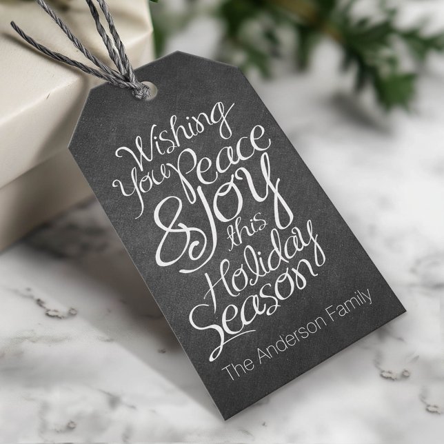 Jag önskar er fred och glädje i julklappen presentetikett (Custom Christmas Gift Tag)