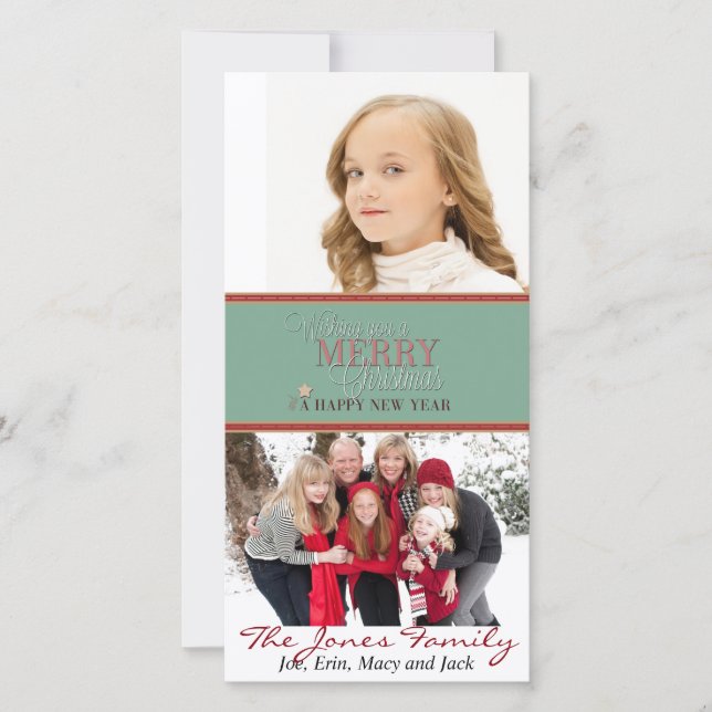 Jag önskar er God jul och Gott nytt år Julkort (Framsida)