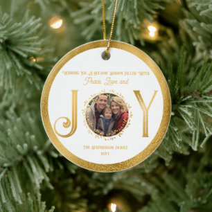 Jag önskar er Julhelg Peace Kärlek och Joy Julgransprydnad Keramik