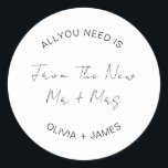 Jag önskar er Riker från den nye herr   fru Bröllo Runt Klistermärke<br><div class="desc">Jag önskar er Riker från New Mr   Mrs Bröllop Classic Round Sticker</div>