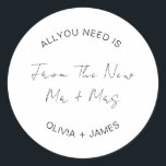 Jag önskar er Riker från den nye herr   fru Bröllo Runt Klistermärke<br><div class="desc">Jag önskar er Riker från New Mr   Mrs Bröllop Classic Round Sticker</div>