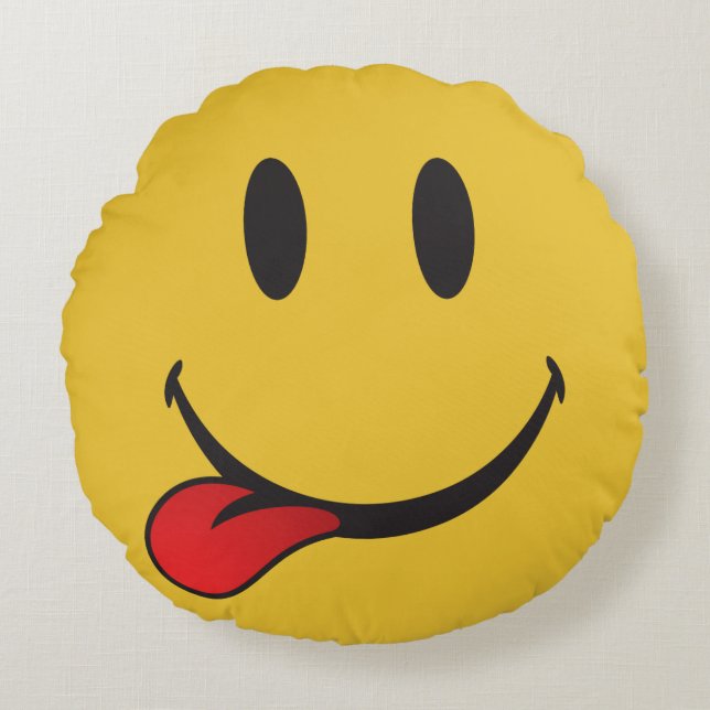 jag önskar matemoji rund kudde (Framsidan)