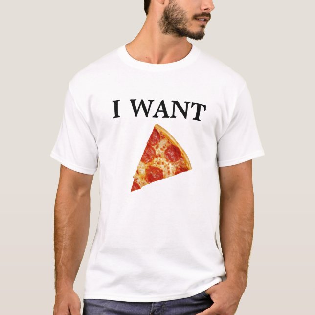 JAG ÖNSKAR PIZZA! T-SHIRT (Framsida)