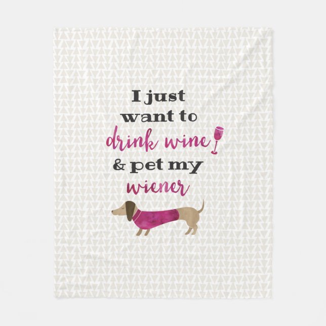 Jag önskar precis att dricka vin & dalta min fleecefilt (Framsidan)