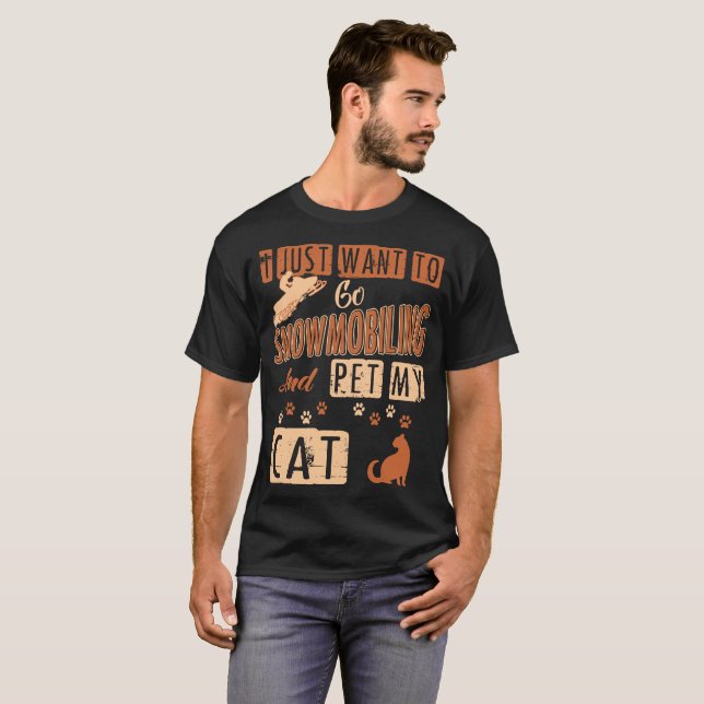 Jag önskar precis att gå Snowmobiling och dalta T Shirt (Hel framsida)