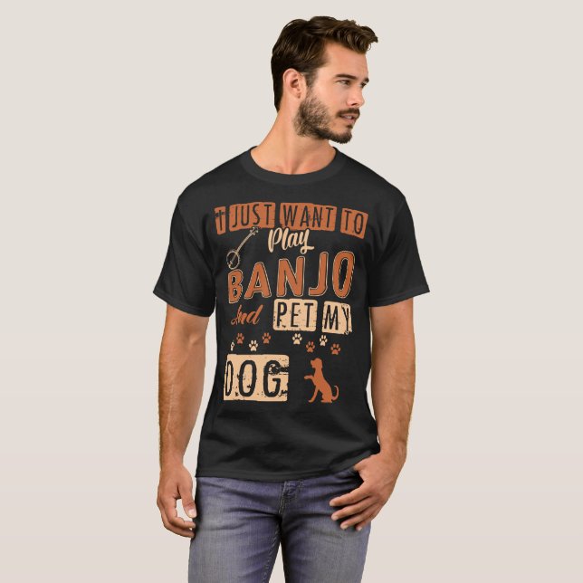Jag önskar precis att leka banjoen och dalta min t shirt (Hel framsida)