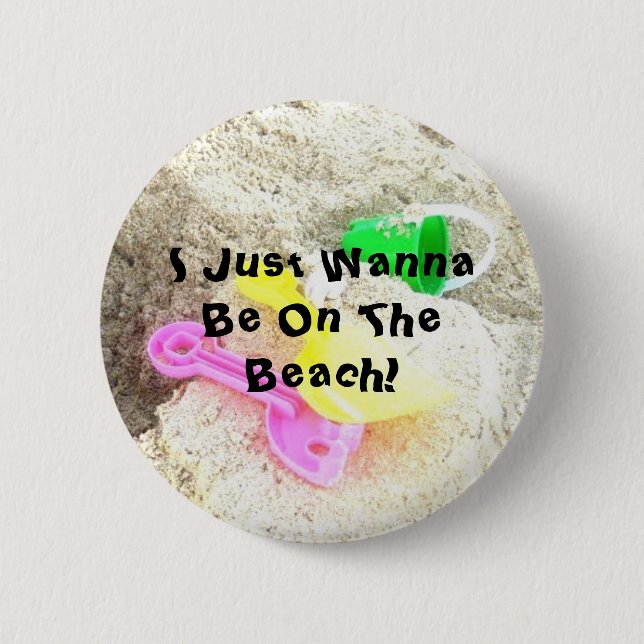 Jag önskar precis att vara på stranden knäppas knapp (Framsida)