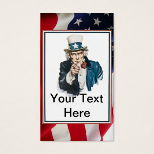 Jag önskar som dig, skräddarsy Uncle Sam din tex Visitkort