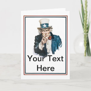 Jag önskar som dig, skräddarsy Uncle Sam din text Kort