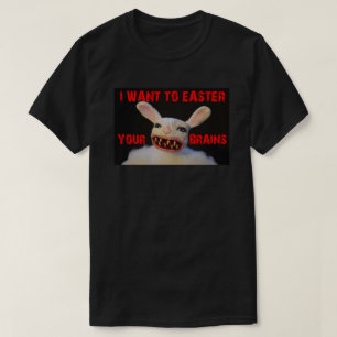 JAG ÖNSKAR TILL PÅSKEN DIN HJÄRNZOMBIEKANIN T-SHIRT