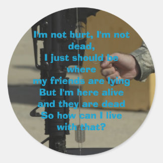 Jag ontr inte, jag är inte död, jag bara... runt klistermärke