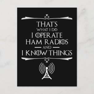 Jag opererar ham Radios och jag känner Sak Vykort