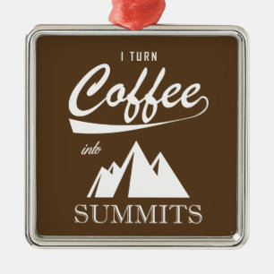 Jag övergår kaffet till toppmöten julgransprydnad metall