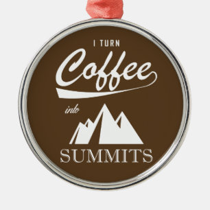 Jag övergår kaffet till toppmöten julgransprydnad metall