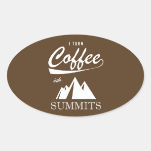 Jag övergår kaffet till toppmöten ovalt klistermärke