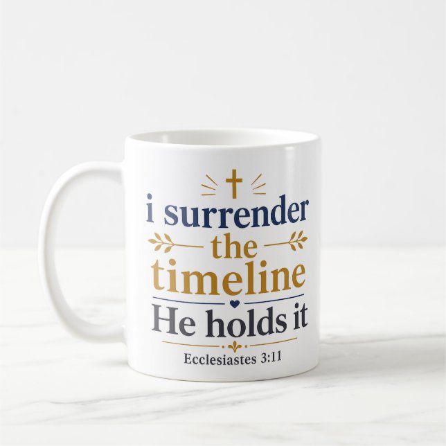 Jag Överlämnar Tidslinjen Han Har Skriftställe Cit Kaffemugg (Vänster)