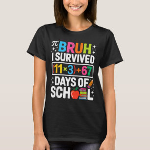 Jag överlevde 100 dagar i skolan Bruh Groovy Math T Shirt