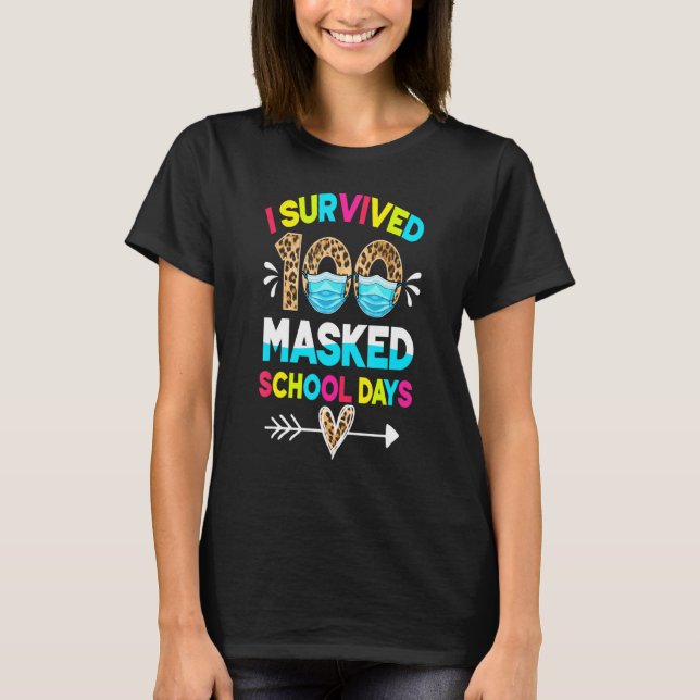 Jag Överlevde 100 dagar leopard T Shirt (Framsida)