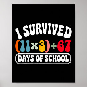 Jag överlevde 100 dagar skola Groovy Math Equation Poster