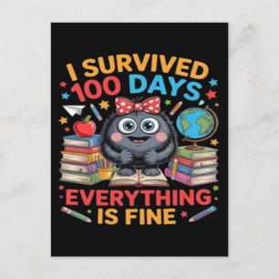 Jag överlevde 100 dagar söt monster-tröja helg vykort