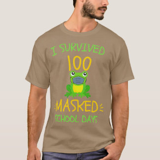 Jag Överlevde 100 Mask School Days groda älskare T Shirt