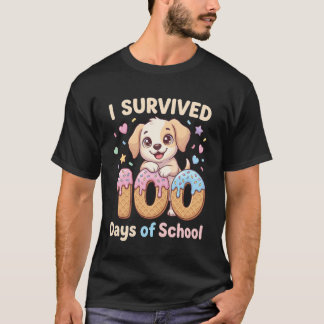 Jag överlevde 100 skoldagar Roligt Punsjigt Hundis T Shirt