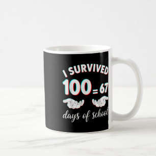 Jag överlevde 100 skoldagar Rollig 67 meme Matemat Kaffemugg