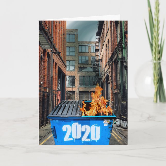 Jag överlevde 2020 sopträningsbål God nytt år 2021 Kort (Framsida)