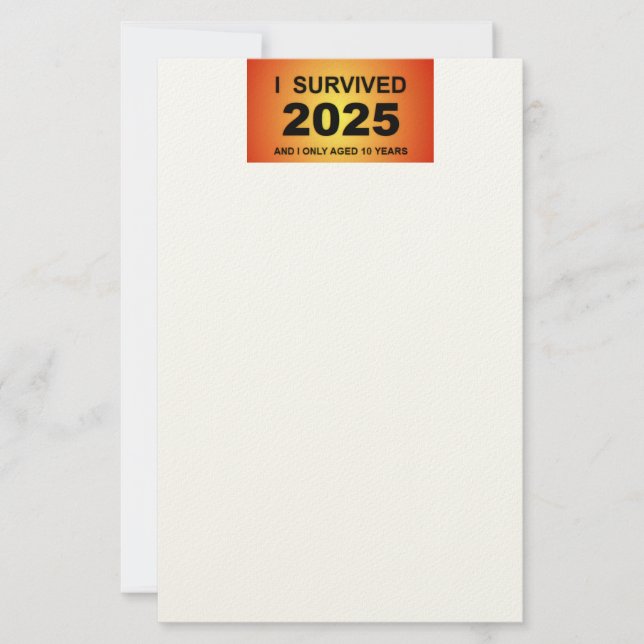 Jag överlevde 2025  brevpapper (Framsida)