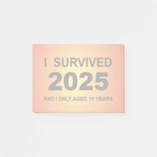Jag överlevde 2025 post-it block (Framsida)