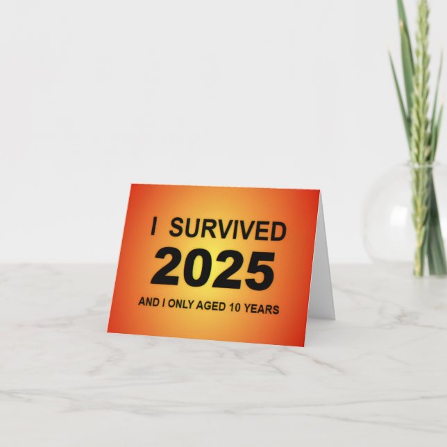 Jag överlevde 2025  tack kort (Framsida)