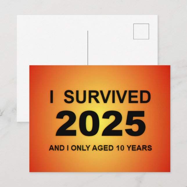 Jag överlevde 2025  vykort (Fram/baksida)
